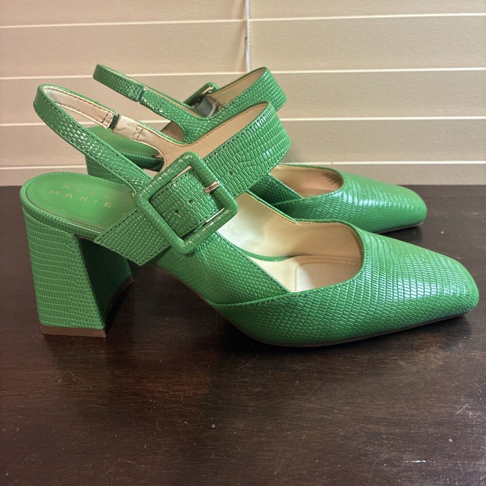 Alex Marie Green Block Ankle Strap Shoes(Size 6.5)